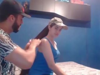 Flirty Long Haired Colombian Hairjob Blowjob Long Hair.