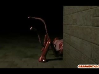 Surprit 3d animation tentacules ramonée chatte et comprimé son seins