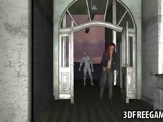 Desirable 3D Redhead enchantress Getting Fucked Hard By A Zombie