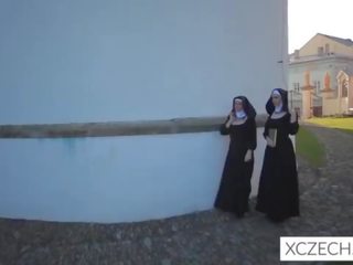 Verrückt bizzarisch dreckig klammer mit catholic nonnen und die monster-!