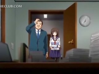 Anime mademoiselle im schule uniform treib groß welle