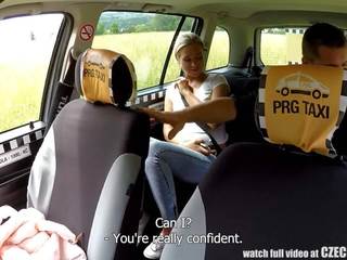 Czech Blonde Rides TaxiDriver in the Backseat