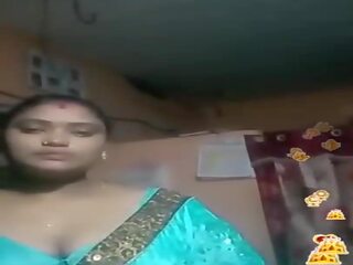Tamil india gunging éndah wadon blue silky blouse live, adult video 02