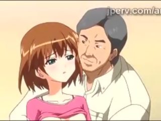 Aprótermetű anime fiatal hölgy jelentkeznek összetört által felnőtt nagy fallosz
