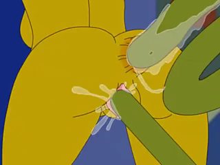 Simpsons بالغ فيديو marge simpson و مخالب