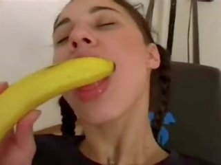 Amal Barkkat rides banana