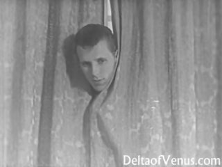 Vintāža pieaugušais filma 1950s voyeur jāšanās