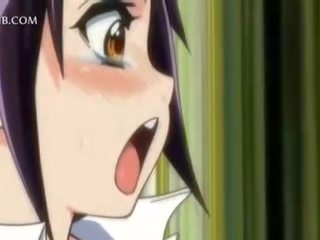 Concupiscent anime teeny blowing and fucking giant cock