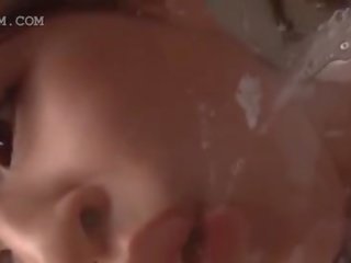 Perky japanese teen swallowing and spitting swell jizz