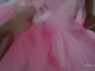 Gagah sveta menari memakai yang merah jambu penari balet tutu pakaian