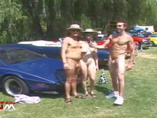 Nudist Couples Interviewed At Car clip