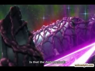 Veľký prsia anime prichytené a poked podľa tentacles ozruta